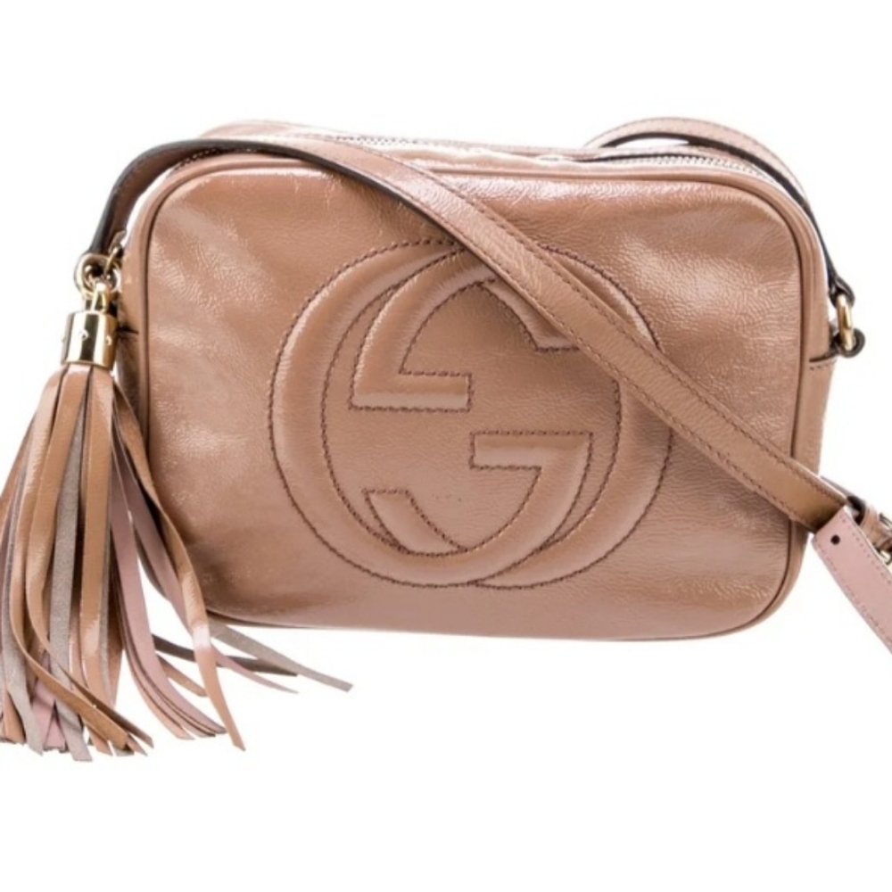 Gucci Blush Leather Crossbody Bag with Tassel